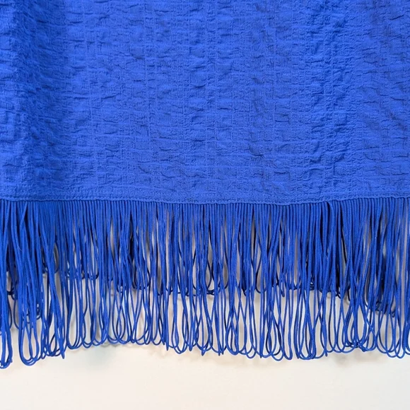 Lilly Pulitzer Colbat Royal Blue Naeem Strappy Fringe Hem Tank Top - Picture 2 of 7